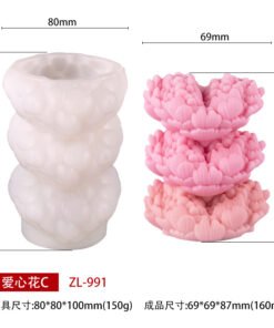 Alternative view of Vedini Love flower Valentine layer Candle mold-JKB-4001