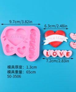 Vedini Variety of Heart-Shaped Chocolate Fondant Silicone Molds Valentine's Day JKB-3143