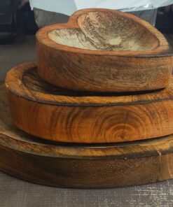 Alternative view of Vedini Premium New Wooden Heart Shape Candle Bowl – Rustic Handcrafted Dough Bowl for Soy, Beeswax & Luxury Multi-Wick Candle Making | Decorative & Reusable Bowl – 3 Sizes (10 cm, 14 cm, 20 cm)